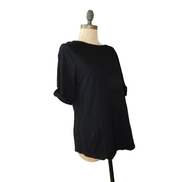 Chico's Size M Medium Black Ultimate Tee Knit Top - Picture 2 of 2